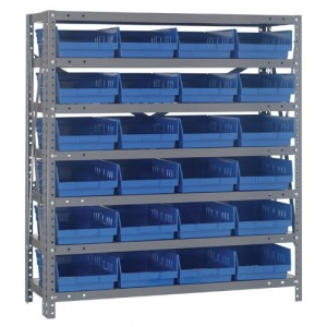 Quantum shelf bin units 12" x 36" x 39" Blue