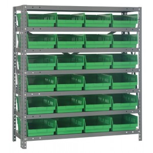 Quantum shelf bin units 12" x 36" x 39" Green