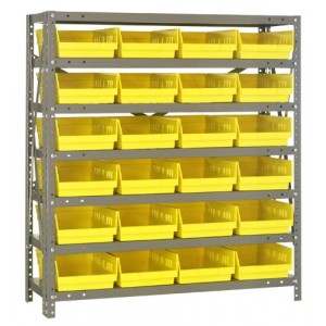 Quantum shelf bin units 12" x 36" x 39" Yellow