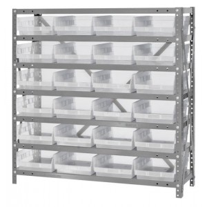 Clear-view quantum shelf bin units 12" x 36" x 39"