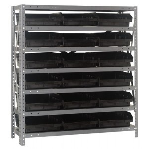 Quantum shelf bin units 12" x 36" x 39" Black