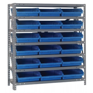 Quantum shelf bin units 12" x 36" x 39" Blue