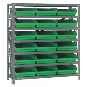 Quantum shelf bin units 12" x 36" x 39" Green