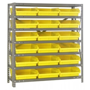 Quantum shelf bin units 12" x 36" x 39" Yellow