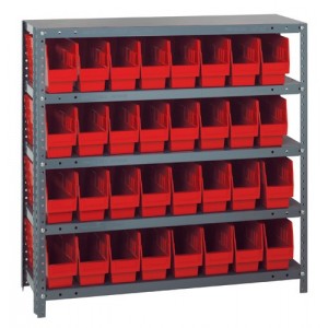 Steel Shelving Shelf Bin System 18" x 36" x 39" Red