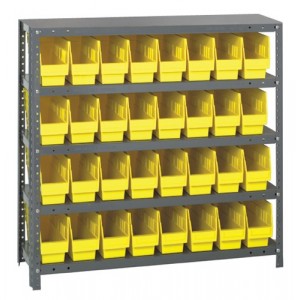 Quantum 6" store-more shelf bin units 12" x 36" x 39" Yellow