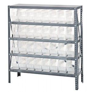 Clear-view quantum 6" store-more shelf bin units 