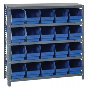 Quantum 6" store-more shelf bin units 12" x 36" x 39" Blue