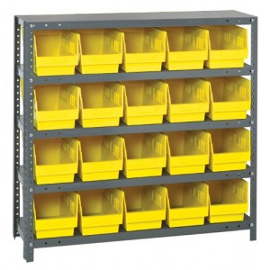 Quantum 6" store-more shelf bin units 12" x 36" x 39" Yellow