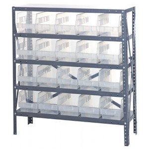 Clear-view quantum 6" store-more shelf bin units 