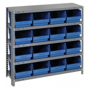 Quantum 6" store-more shelf bin units 12" x 36" x 39" Blue