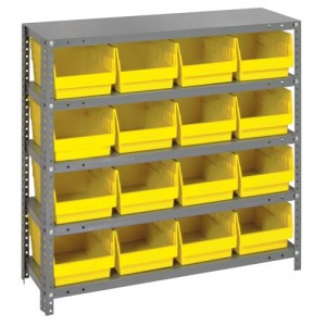 Quantum 6" store-more shelf bin units 12" x 36" x 39" Yellow