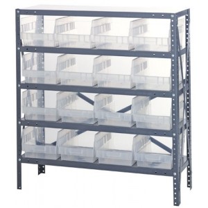 Clear-view quantum 6" store-more shelf bin units 