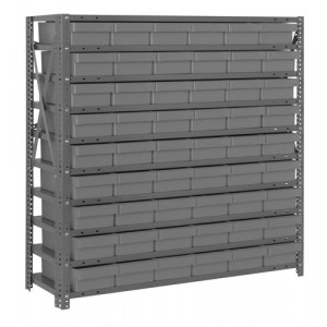 Open shelving systems with super tuff euro drawers 12" x 36" x 39" Gray