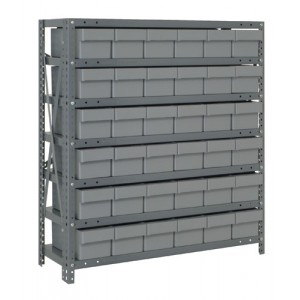 Open shelving systems with super tuff euro drawers 12" x 36" x 39" Gray