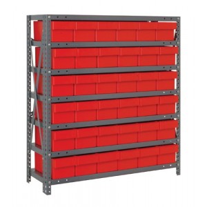 Shelving System With Super Tuff Drawers 18" x 36" x 39" Red