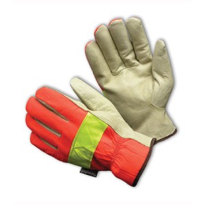 Hi-Vis Fabric, 3M Thinsulate Lining w/Pigskin Palm, Keystone Thumb Size Large