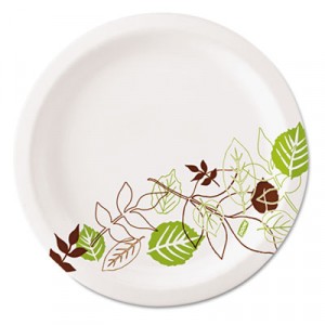 Ultralux Pathways Paper Plates, 6.875", Green/Burgundy