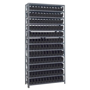 Quantum shelf bin units 12" x 36" x 75" Black