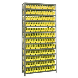 Quantum shelf bin units 12" x 36" x 75" Yellow