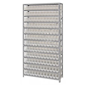 Clear-view quantum shelf bin units 12" x 36" x 75"