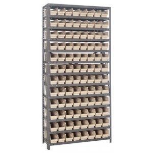 Quantum shelf bin units 12" x 36" x 75" Ivory