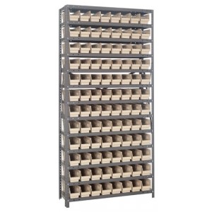 Shelf Bin System 18" x 36" x 75" Ivory