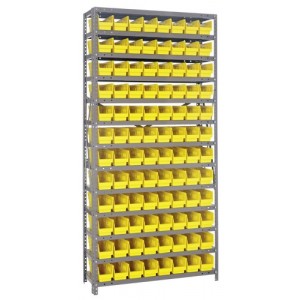 Quantum shelf bin units 12" x 36" x 75" Yellow