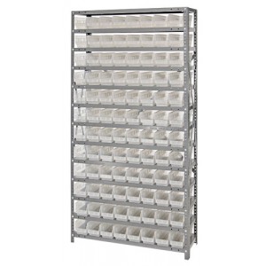 Clear-view quantum shelf bin units 12" x 36" x 75"