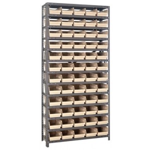 Quantum shelf bin units 12" x 36" x 75" Ivory