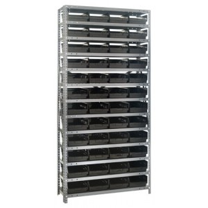 Quantum shelf bin units 12" x 36" x 75" Black