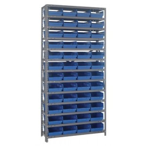 Shelf Bin System 18" x 36" x 75" Blue