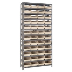 Shelf Bin System 18" x 36" x 75" Ivory