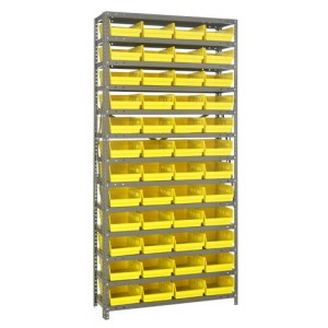 Quantum shelf bin units 12" x 36" x 75" Yellow