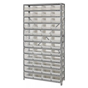 Clear-view quantum shelf bin units 12" x 36" x 75"