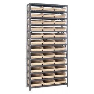 Shelf Bin system 18" x 36" x 75" Ivory