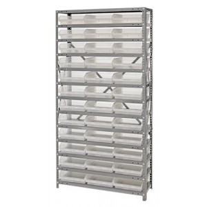 Clear-view quantum shelf bin units 12" x 36" x 75"