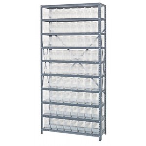 Clear-view quantum 6" store-more shelf bin units 