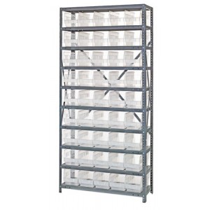 Clear-view quantum 6" store-more shelf bin units 