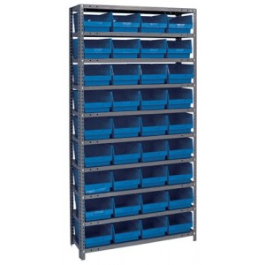 Steel Shelving Shelf Bin System 12" x 36" x 75" Blue