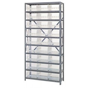 Clear-view quantum 6" store-more shelf bin units 