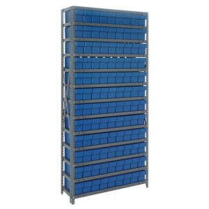 Euro Drawers Shelving System 12" x 36" x 75" Blue