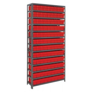 Euro Drawers Shelving System 12" x 36" x 75" Red