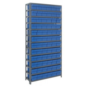 Euro Drawers Shelving System 12" x 36" x 75" Blue