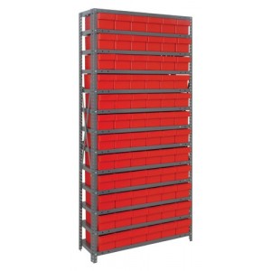 Euro Drawers Shelving System 12" x 36" x 75" Red