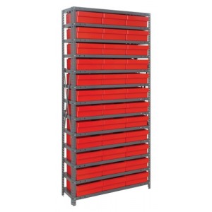 Euro Drawers Shelving system 12" x 36" x 75" Red