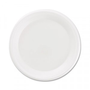 Non-Laminated Foam Plates, 9 Inches, White, 125/Pack