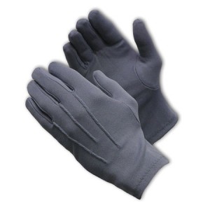 100% Stretch Nylon Dress Glove, Gry., Open Cuff