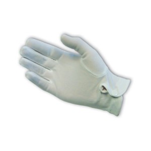 100% Stretch Nylon Dress Glove, Wht., Snap Closure