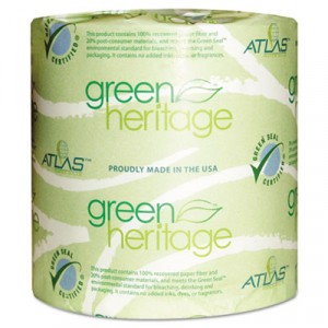 Green Heritage Bathroom Tissue, 1-Ply Sheets, White